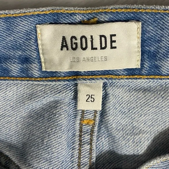 AGOLDE Parker Long High Waist Cutoff Denim Shorts Swapmeet